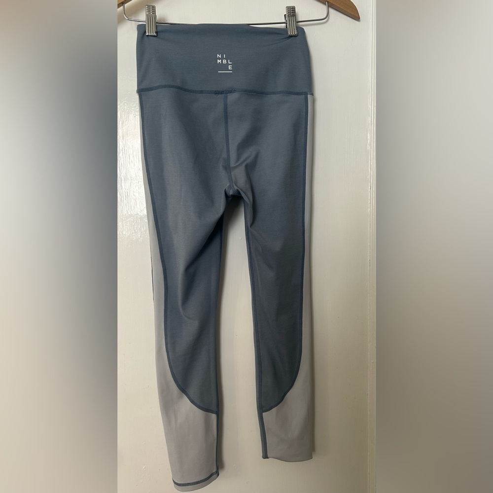 Nimble Blue Leggings with Side Stripe Leggings XS X Small